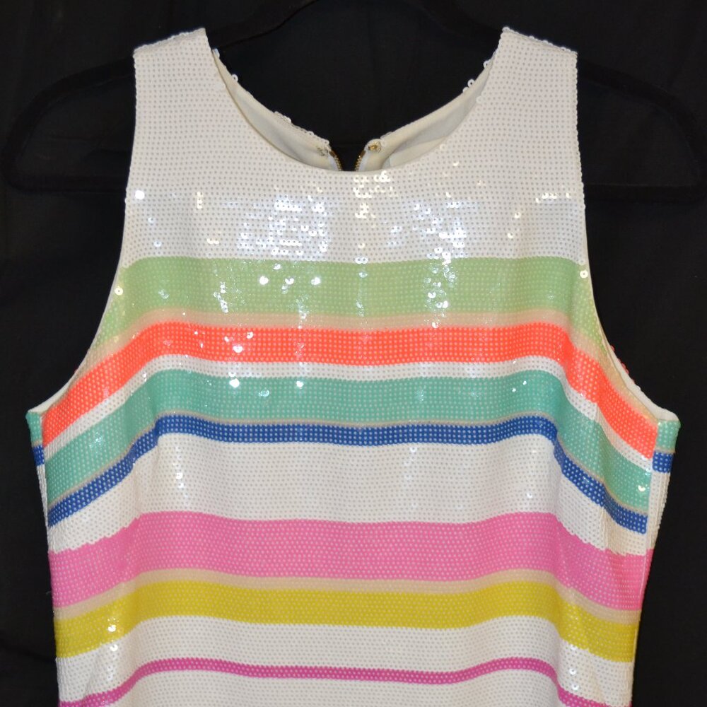 KATE SPADE MULTI COLOR SEQUIN COCKTAIL DRESS SIZE 10 - Picture 3 of 9